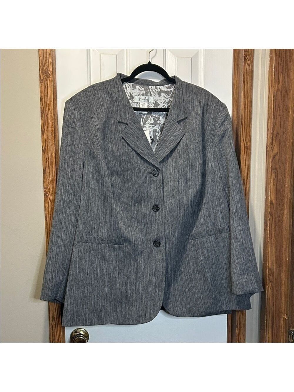 Emily Designs Gray Blazer Classic Suit Jacket 30W NWT